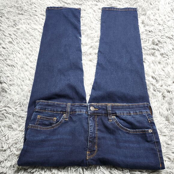 Crown & Ivy Jeans Womens 14 Straight Leg Stretch Denim High Rise Pockets Casual - Picture 3 of 15